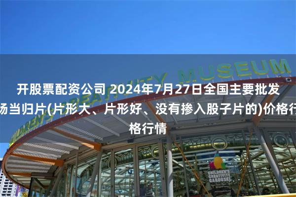 开股票配资公司 2024年7月27日全国主要批发市场当归片(片形大、片形好、没有掺入股子片的)价格行情