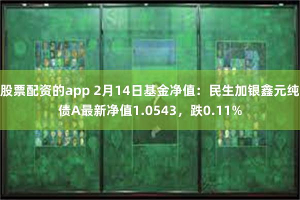 股票配资的app 2月14日基金净值：民生加银鑫元纯债A最新净值1.0543，跌0.11%